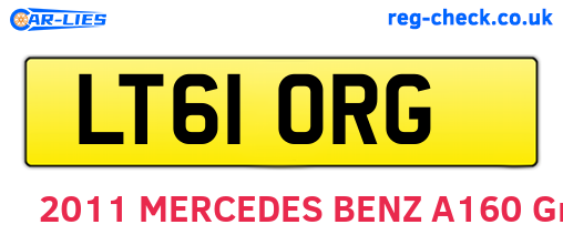 LT61ORG are the vehicle registration plates.