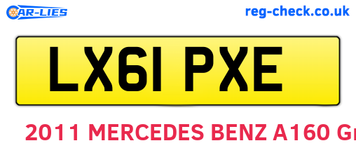 LX61PXE are the vehicle registration plates.