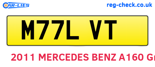 M77LVT are the vehicle registration plates.