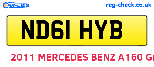 ND61HYB are the vehicle registration plates.