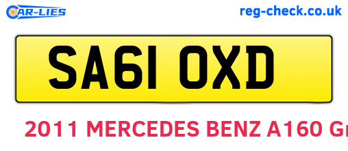 SA61OXD are the vehicle registration plates.