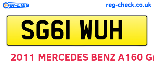 SG61WUH are the vehicle registration plates.