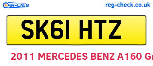 SK61HTZ are the vehicle registration plates.