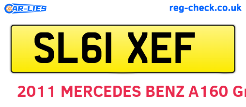 SL61XEF are the vehicle registration plates.