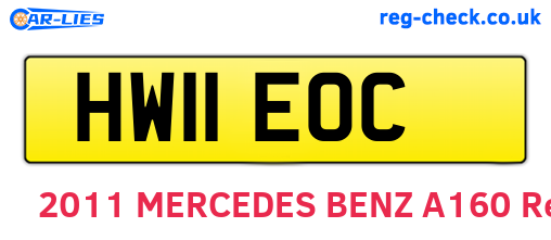 HW11EOC are the vehicle registration plates.