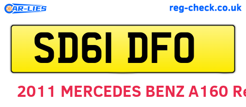 SD61DFO are the vehicle registration plates.