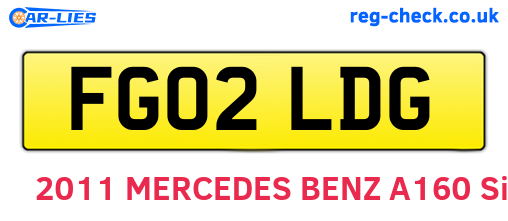 FG02LDG are the vehicle registration plates.