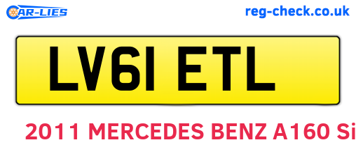 LV61ETL are the vehicle registration plates.