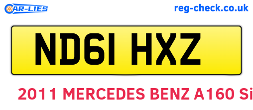 ND61HXZ are the vehicle registration plates.