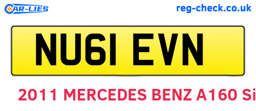 NU61EVN are the vehicle registration plates.