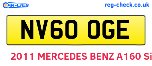 NV60OGE are the vehicle registration plates.