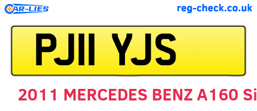 PJ11YJS are the vehicle registration plates.