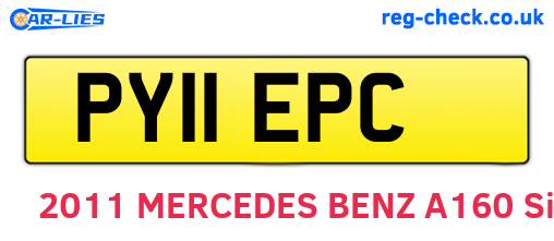 PY11EPC are the vehicle registration plates.