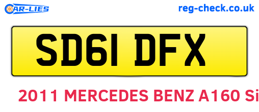 SD61DFX are the vehicle registration plates.