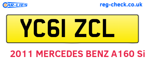 YC61ZCL are the vehicle registration plates.
