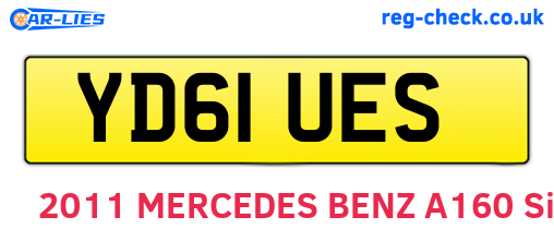 YD61UES are the vehicle registration plates.