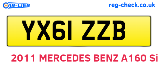 YX61ZZB are the vehicle registration plates.