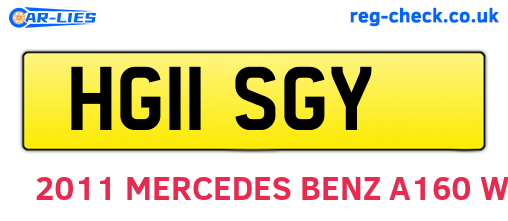 HG11SGY are the vehicle registration plates.