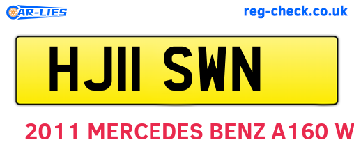 HJ11SWN are the vehicle registration plates.