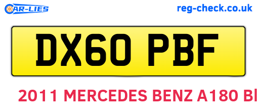 DX60PBF are the vehicle registration plates.