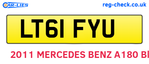 LT61FYU are the vehicle registration plates.