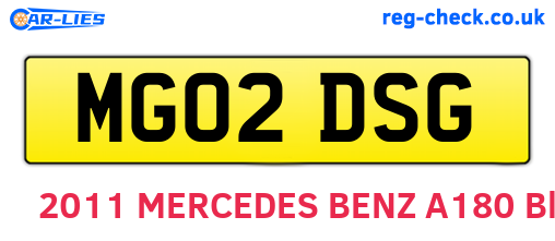MG02DSG are the vehicle registration plates.