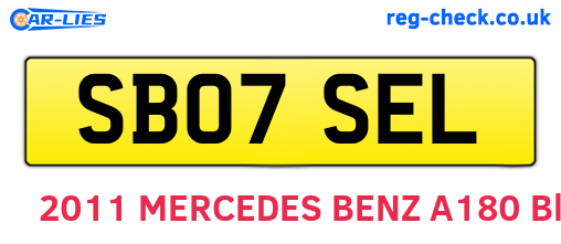 SB07SEL are the vehicle registration plates.