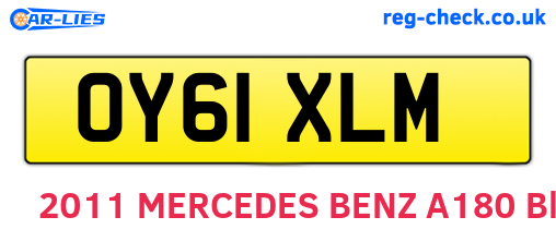 OY61XLM are the vehicle registration plates.