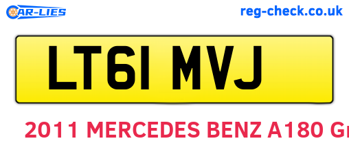 LT61MVJ are the vehicle registration plates.