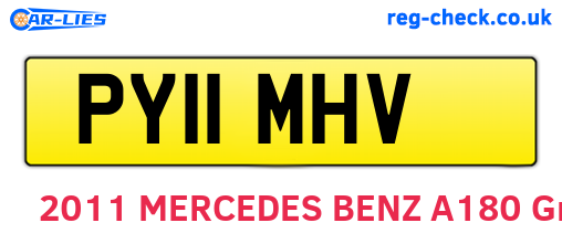 PY11MHV are the vehicle registration plates.