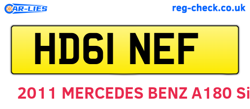 HD61NEF are the vehicle registration plates.