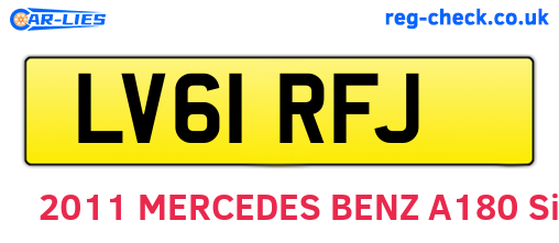 LV61RFJ are the vehicle registration plates.