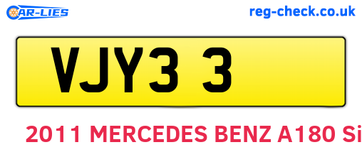 VJY33 are the vehicle registration plates.
