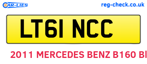 LT61NCC are the vehicle registration plates.