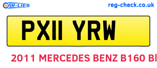 PX11YRW are the vehicle registration plates.