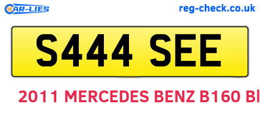 S444SEE are the vehicle registration plates.