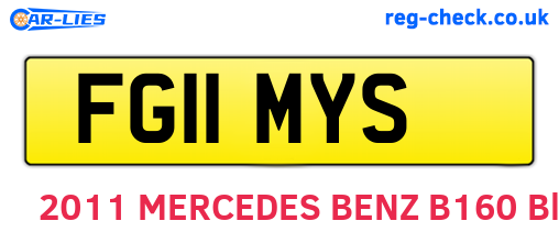 FG11MYS are the vehicle registration plates.