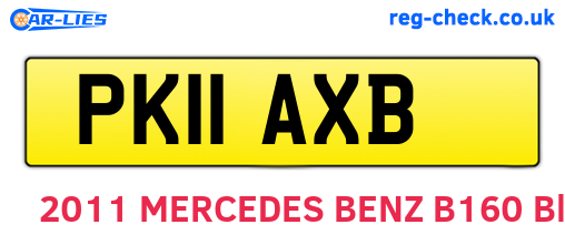 PK11AXB are the vehicle registration plates.