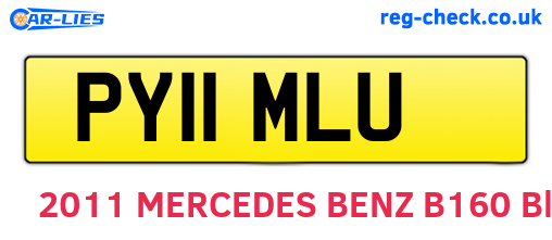 PY11MLU are the vehicle registration plates.