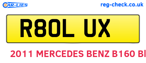 R80LUX are the vehicle registration plates.