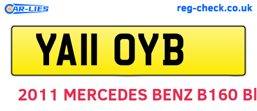 YA11OYB are the vehicle registration plates.