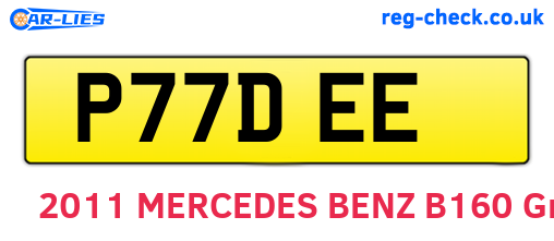 P77DEE are the vehicle registration plates.