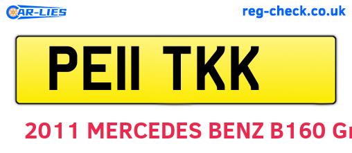 PE11TKK are the vehicle registration plates.