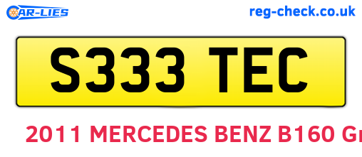 S333TEC are the vehicle registration plates.