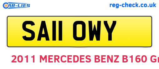 SA11OWY are the vehicle registration plates.