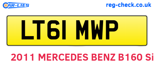 LT61MWP are the vehicle registration plates.