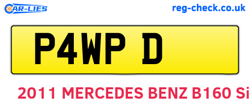 P4WPD are the vehicle registration plates.