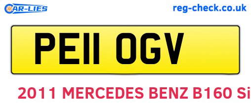 PE11OGV are the vehicle registration plates.