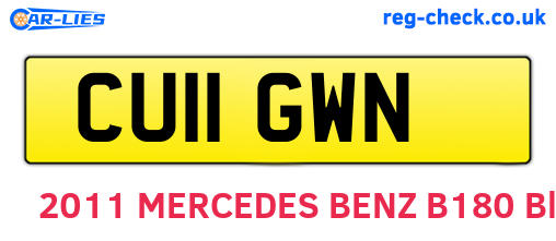 CU11GWN are the vehicle registration plates.