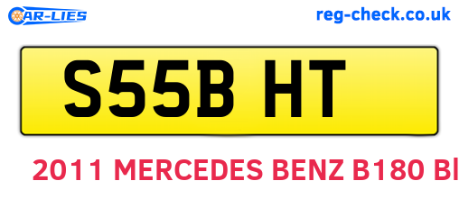 S55BHT are the vehicle registration plates.